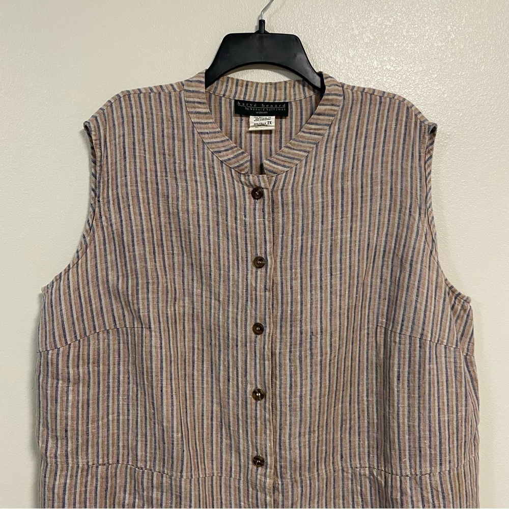 Harve Benard 100% linen Button up Top Plus Size 2x - Picture 7 of 9